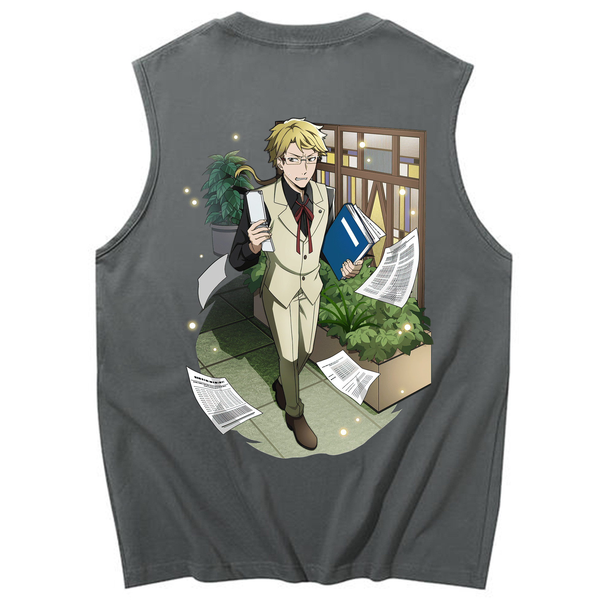 （画像用） 文豪ストレイドッグス Bungo Stray Dogs コットン100％タンクトップ（背面プリント）